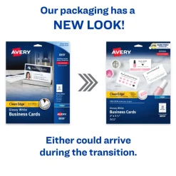 Avery Clean Edge Printable Business Cards With Sure Feed Technology For Laser And Inkjet Printers, 2