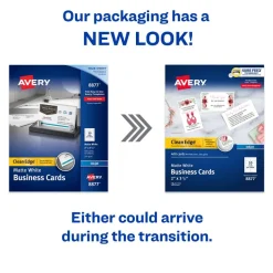 Avery Clean Edge Printable Business Cards With Sure Feed Technology For Inkjet Printers, 2