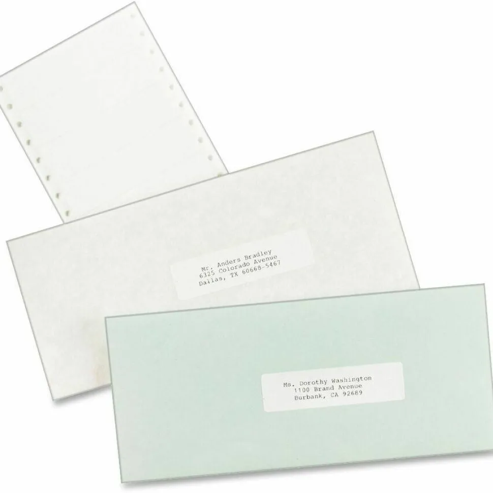 Avery Continuous Form Permanent Address Labels, 4022, Rectangle, 4" x 1 15/16", White, Box Of 5,000