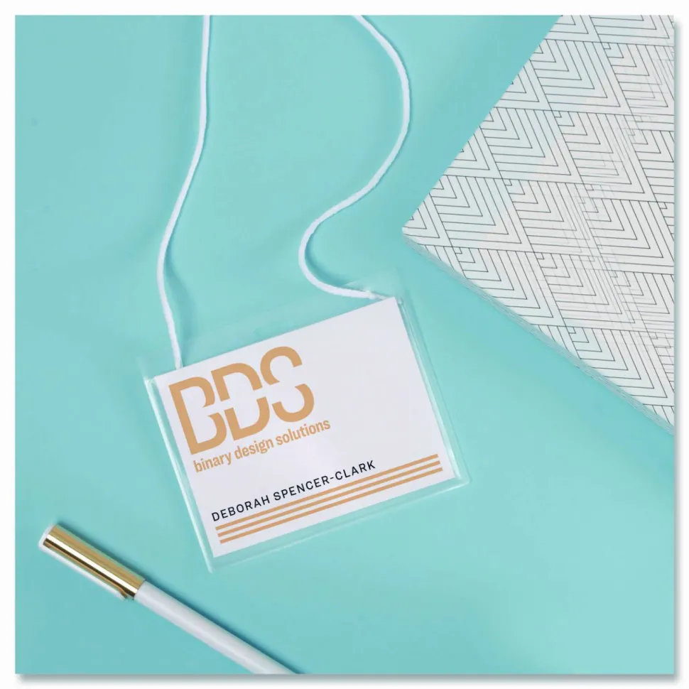 Avery Customizable Hanging Style Name Badges, 74520, 3" x 4", White, Box Of 50