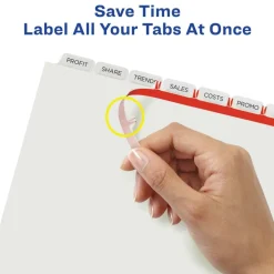 Avery Customizable Index Maker Dividers For 3 Ring Binder, Easy Print & Apply Clear Label Strip, 8 Tab, White, Box Of 25 Sets