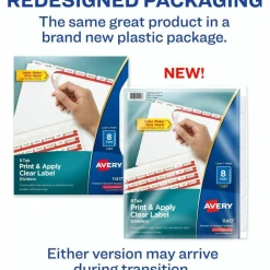 Avery Customizable Index Maker Dividers For 3 Ring Binder, Easy Print & Apply Clear Label Strip, 8 Tab, White, 1 Set