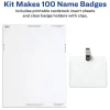 Avery Customizable Name Badges With Clips, Rectangle, 74541, 3" x 4", Clear Holders With White Inserts, 100 Badges