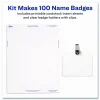 Avery Customizable Name Badges With Clips, Rectangle, 74461, 2-1/4" x 3-1/2", Clear Holders With White Inserts, 100 Badges