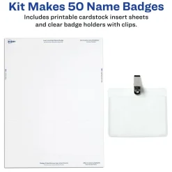 Avery Customizable Name Badges With Clips, Rectangle, 74536, 3