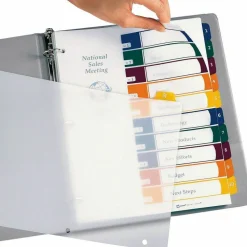 Avery Customizable Table of Contents Ready Index Dividers with Multicolor Tabs, 10-Tab, 1 to 10, 11 x 8.5, Translucent, 1 Set
