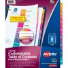 Avery Customizable TOC Ready Index Multicolor Tab Dividers, Extra Wide Tabs, 8-Tab, 1 to 8, 11 x 9.25, White, 1 Set