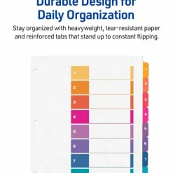 Avery Customizable TOC Ready Index Multicolor Tab Dividers, Extra Wide Tabs, 8-Tab, 1 to 8, 11 x 9.25, White, 1 Set