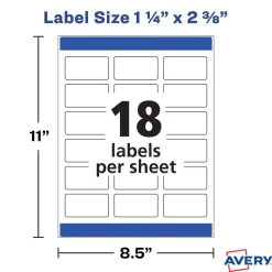 Avery Dissolvable Labels, 4224, Rectangle, 1 1/4