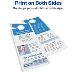 Avery Door Hangers With Tear-Away Cards, 2 Cards Per Sheet, Pack Of 40 Hangers