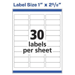 Avery Easy Peel Address Labels With Sure Feed Technology, 5260, Rectangle, 1