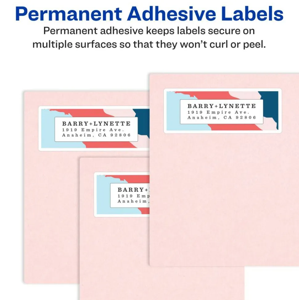 Avery Easy Peel Address Labels With Sure Feed Technology, 5162, Rectangle, 1-1/3" x 4", Matte White, Box Of 1,400