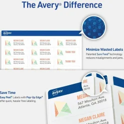 Avery Easy Peel Address Labels With Sure Feed Technology, 5160, Rectangle, 1