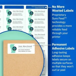 Avery Easy Peel Address Labels With Sure Feed Technology, 5160, Rectangle, 1