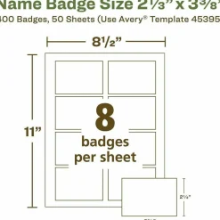 Avery EcoFriendly 100% Recycled Name Badges, 2 1/3