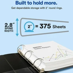 Avery Economy 3-Ring Binder, 2" Round Rings, 50% Recycled, Blue