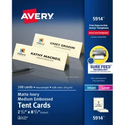 Avery Embossed Tent Cards, 2 1/2