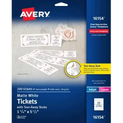 Avery Event Tickets with Tear-Away Stubs