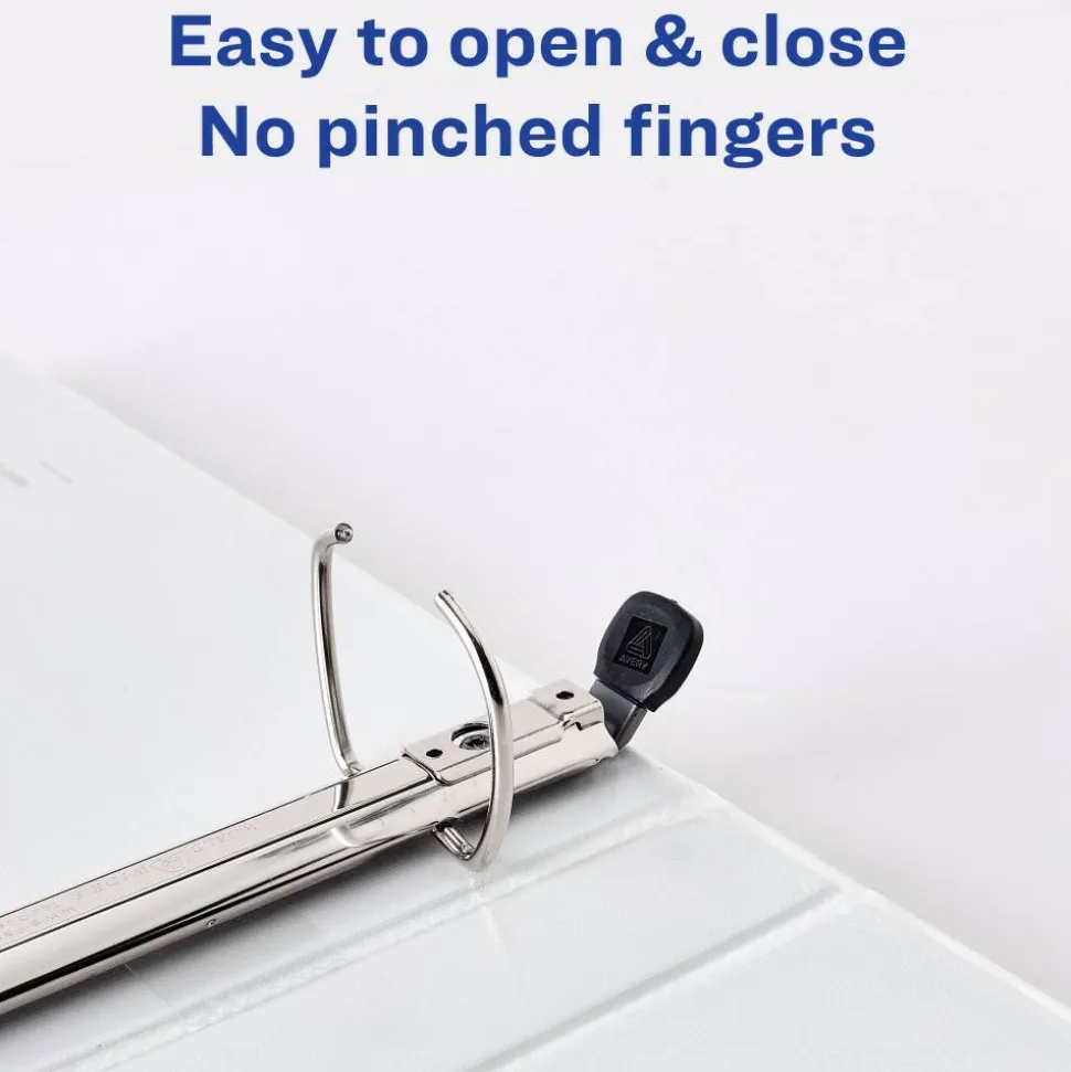 Avery Extra-Wide Heavy-Duty View 3-Ring Binder With Locking One-Touch EZD Rings, 1" D-Rings, White