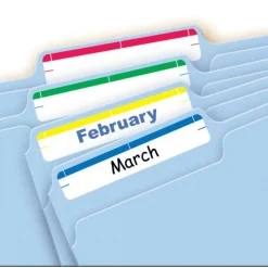 Avery File Folder Labels On 4" x 6" Sheet With Easy Peel, 5215, Rectangle, 2/3" x 3-7/16", White With Assorted Color, Pack Of 252