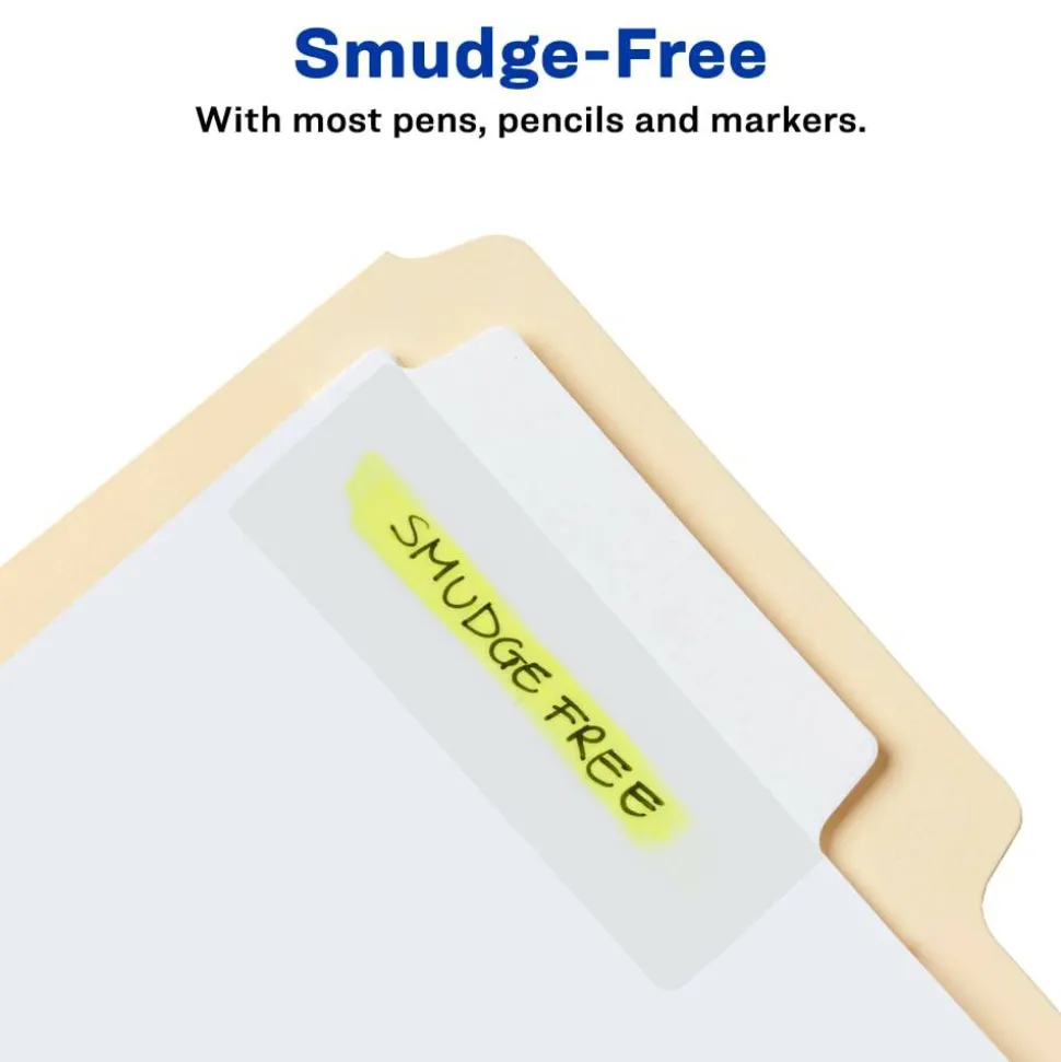 Avery Filing Ultra Tabs, 3" x 1.5", 24 Repositionable File Tabs, 2-Side Writable, White
