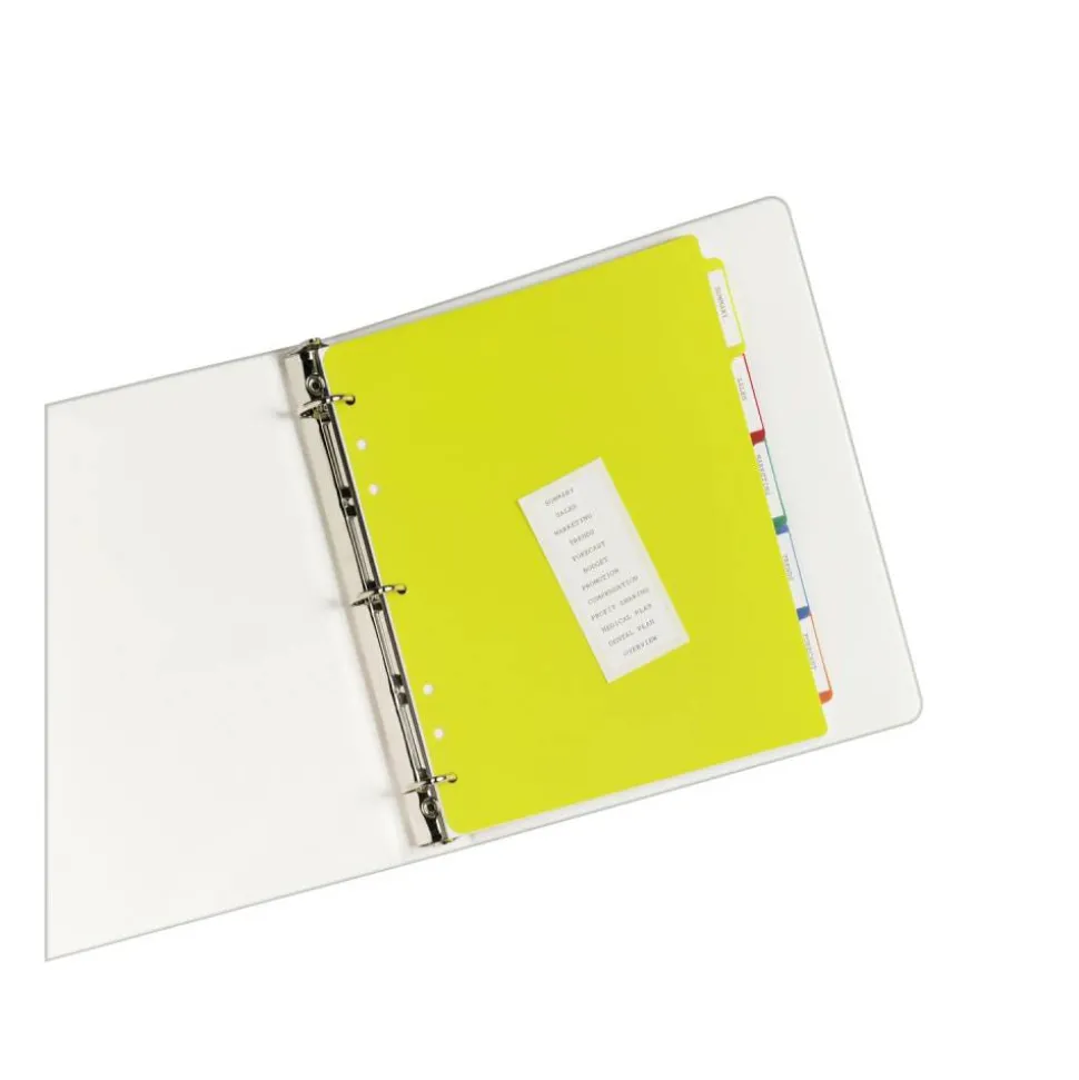 Avery Heavy Duty Plastic Dividers With White Tab Labels, 8 1/2" x 11", Multicolor, 5-Tab