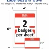Avery "Hello My Name Is" Name Tags, 05140, 2-1/3" x 3-3/8", White With Red Border, 100 Removable Name Badges