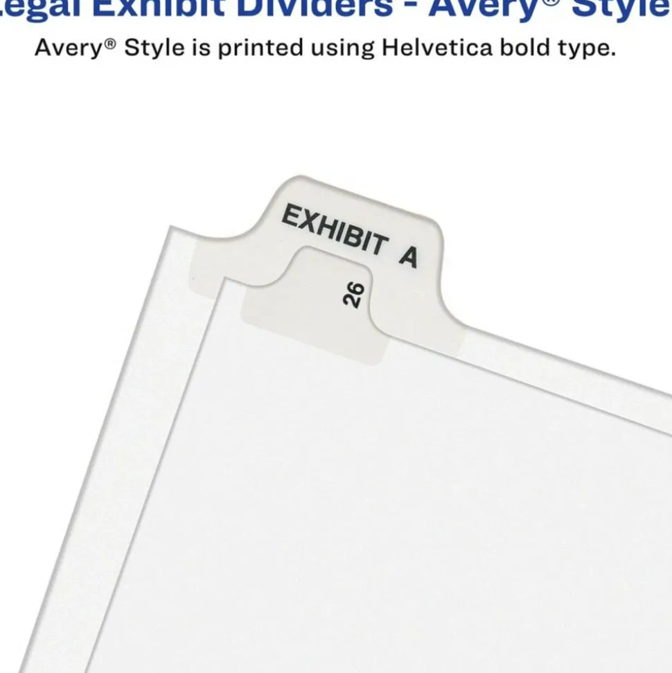 Avery Individual Legal Exhibit Dividers, Avery Style, #2, Side Tab, Letter Size, Pack Of 25