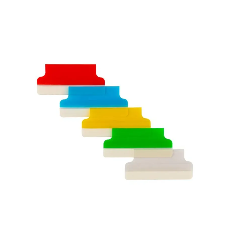 Avery Insertable Self-Adhesive Index Tabs With Printable Inserts, 1-1/2", Assorted (Blue, Clear, Green, Red, Yellow), Pack Of 25