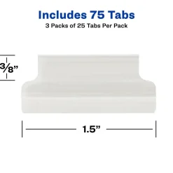 Avery Insertable Self-Adhesive Index Tabs With Printable Inserts, 1.5", Clear, Pack Of 25