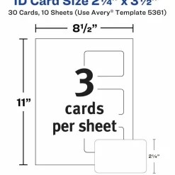 Avery Laminated I.D. Cards, Box Of 30