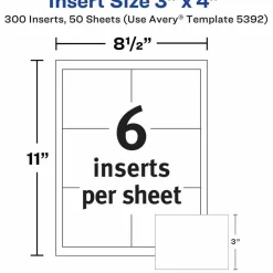 Avery Laser Name Badge Inserts, 3