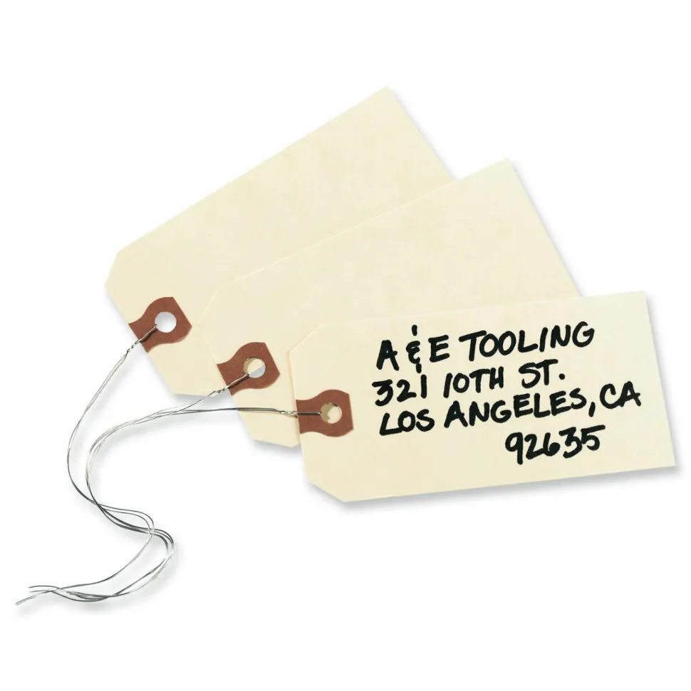 Avery Manila "G" Shipping Tags - 5.25" Length x 2.62" Width - Rectangular - Wire Fastener - 1000 / Box - Manila