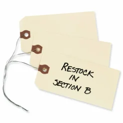 Avery Manila "G" Shipping Tags - 3.20" Length x 1.62" Width - Rectangular - Wire Fastener - 1000 / Box - Manila