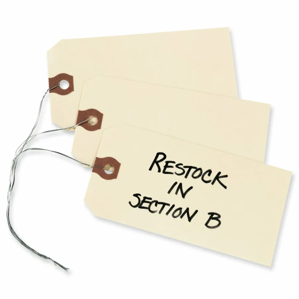 Avery Manila "G" Shipping Tags - 3.20" Length x 1.62" Width - Rectangular - Wire Fastener - 1000 / Box - Manila