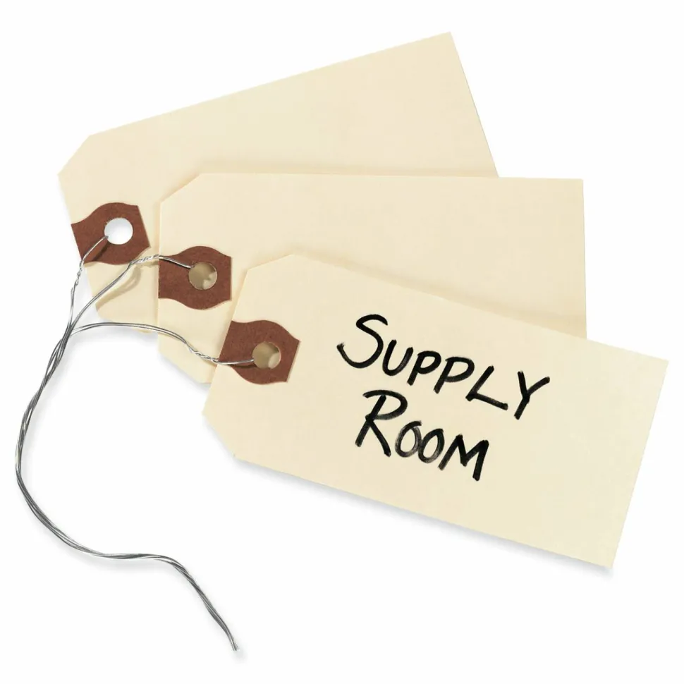 Avery Manila "G" Shipping Tags - 3.20" Length x 1.62" Width - Rectangular - Wire Fastener - 1000 / Box - Manila