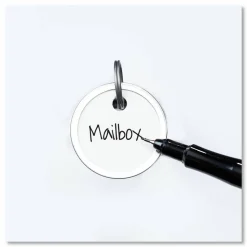 Avery 1-1/4" Metal Rim Key Tags, Split Ring, White, 50 Tags (11025)