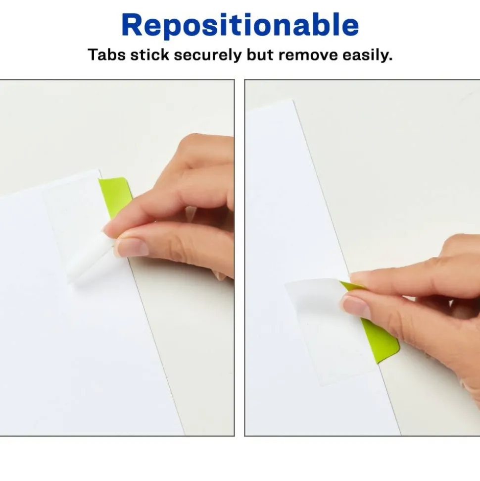 Avery Multiuse Ultra Tabs, 2-Side Writable, 2" x 1.5", Neon Pink/Green/Orange, Pack Of 48 Repositionable Tabs