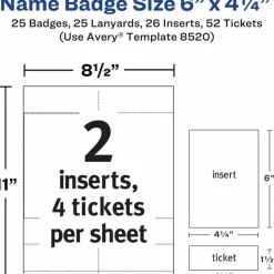 Avery Name Badges with Lanyards, 6