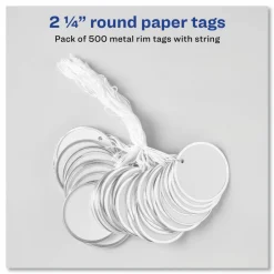 Avery Paper Metal Rim Key Tags, 2-1/4