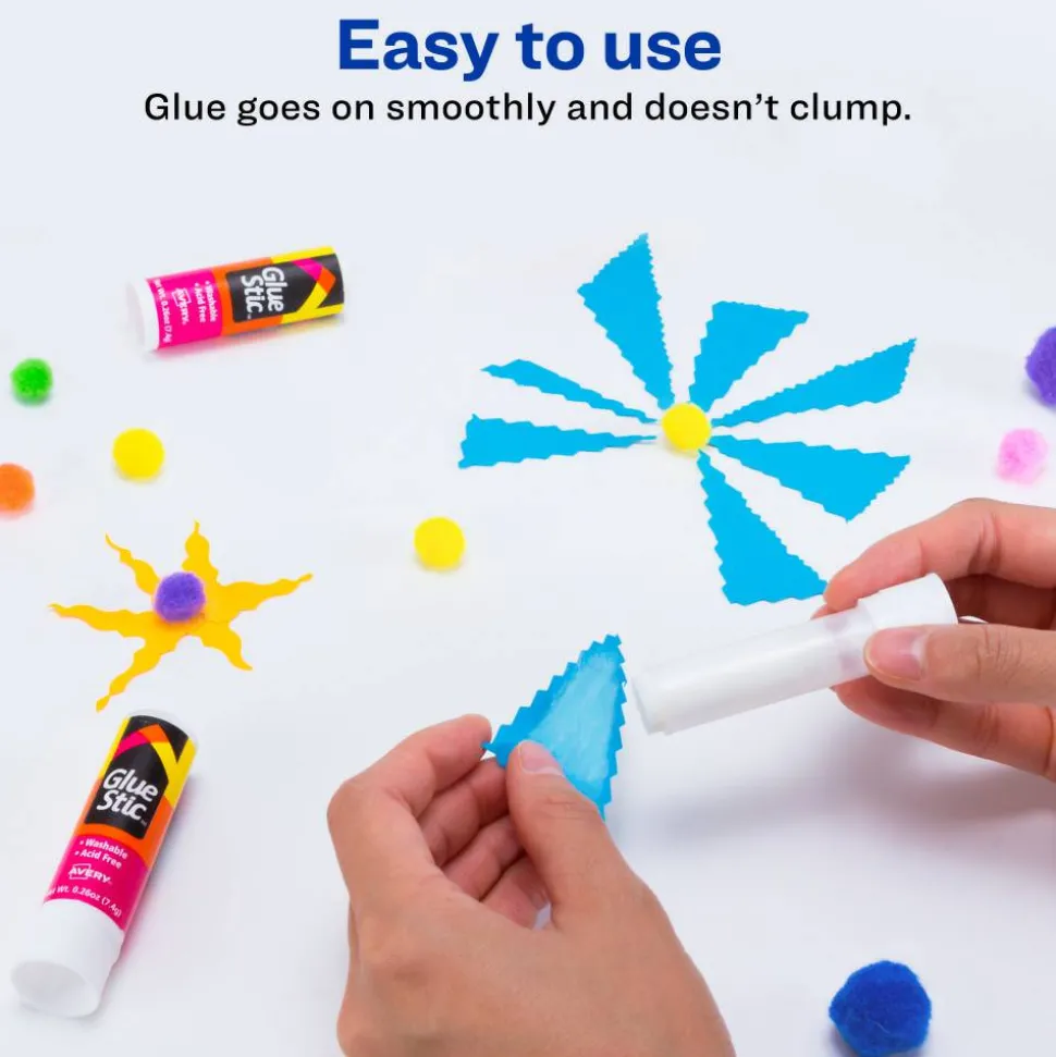 Avery Permanent Glue Stic,, Washable, Nontoxic, 0.26 oz., 3 Glue Sticks