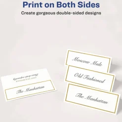 Avery Place Cards, 1-7/16" x 3-3/4" , Gold Border, 150 Cards (35701)