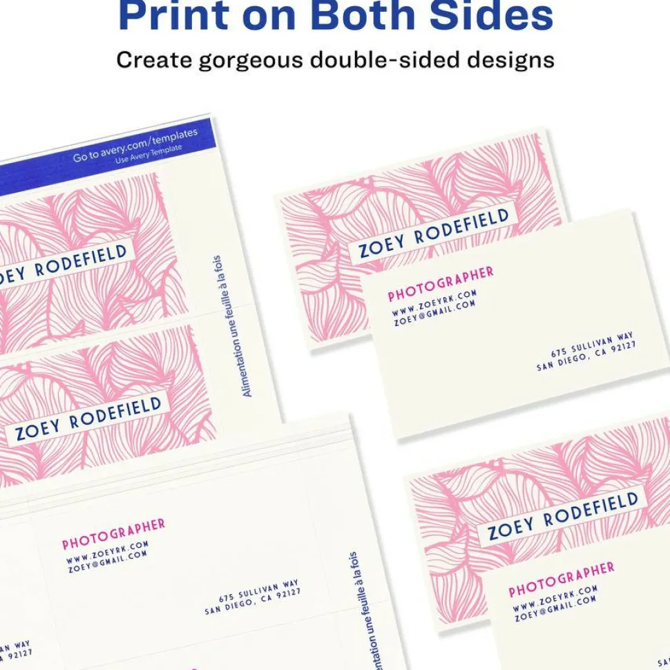 Avery Printable Business Cards with SureFeed