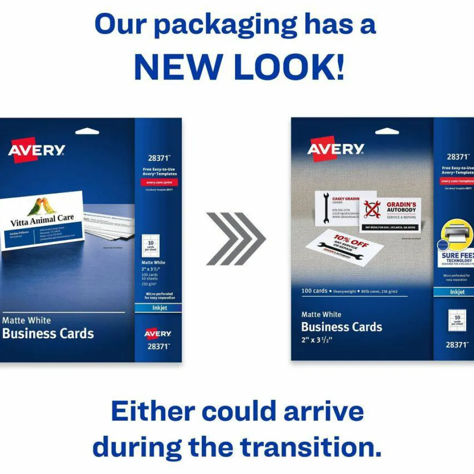 Avery Printable Business Cards with SureFeed