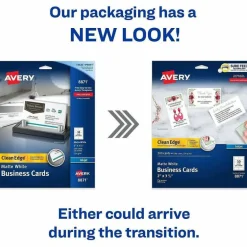 Avery Printable Clean Edge Business Cards With Sure Feed Technology For Inkjet Printers, 2