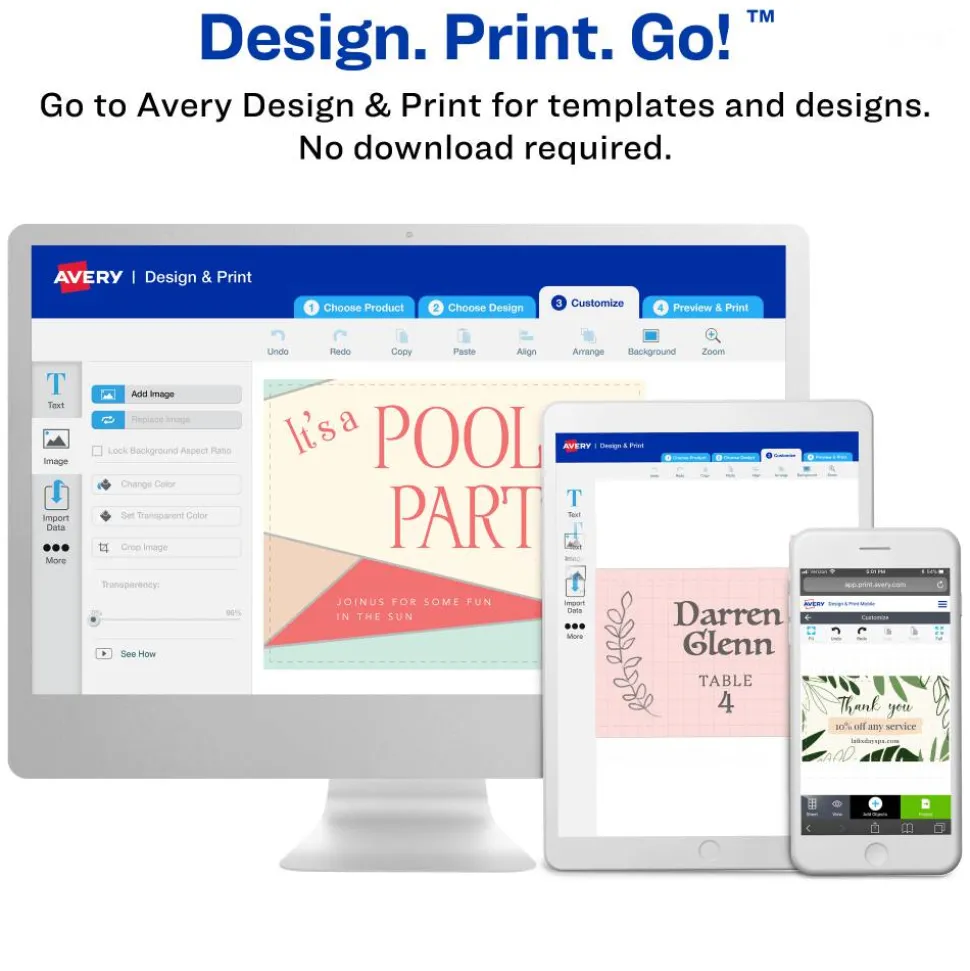 Avery Printable Greeting Cards With Envelopes, Half-Fold, 5.5" x 8.5", Matte White, 30 Blank Greeting Cards