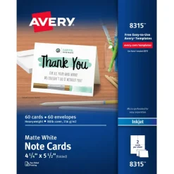 Avery Printable Note Cards With Envelopes, 4.25