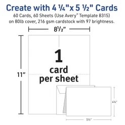 Avery Printable Note Cards With Envelopes, 4.25