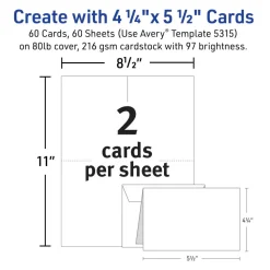 Avery Printable Note Cards With Envelopes, 4.25