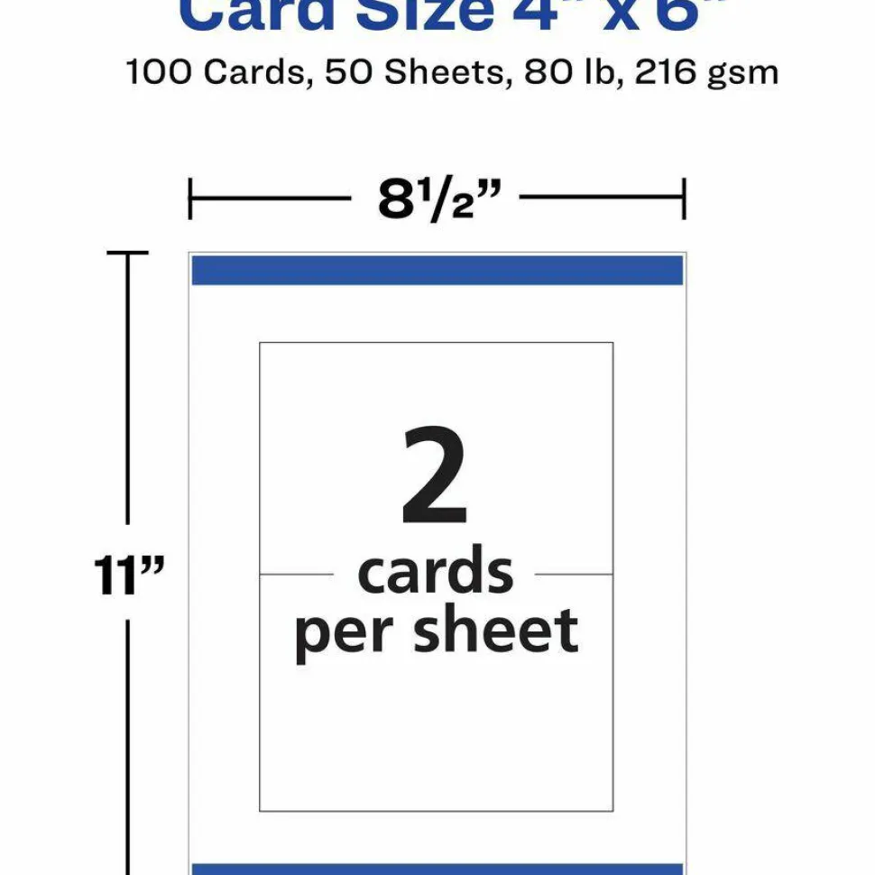 Avery Printable Postcards With Sure Feed Technology, 4" x 6", White, 100 Blank Postcards